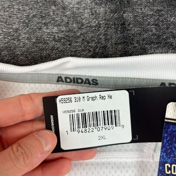 Adidas Miami Hurricanes NCAA Jersey White V-Neck Short Sleeve Men's 2XL NWT - Picture 5 of 11